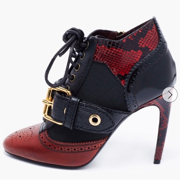 Burberry Black/Brown Python and Leather
Buckle Ankle booties NEW - Picture 5 of 11